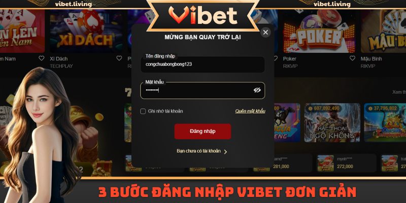 3 bước đăng nhập Vibet đơn giản