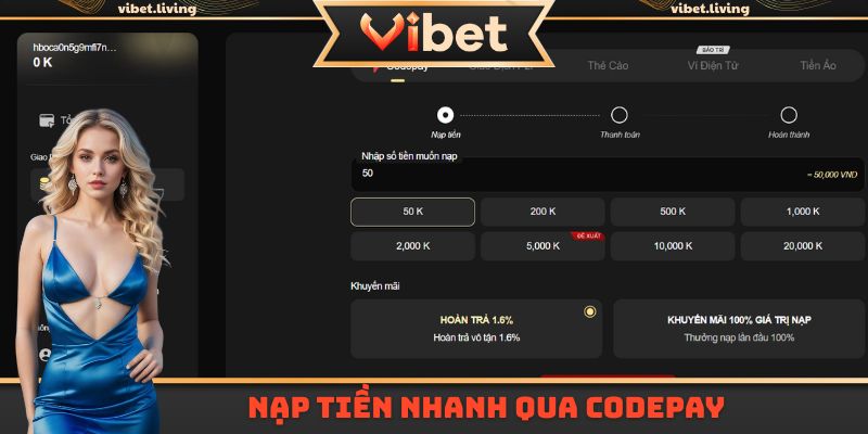 Nạp tiền nhanh qua Codepay