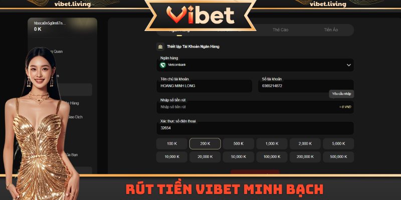 Rút tiền Vibet minh bạch